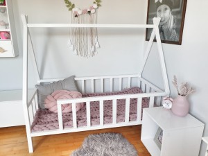 Nowoczesne łóżko dziecięce tipi w stylu skandynawskim od 140x70 do 200x100